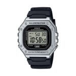 Casio Timeless Collection Sport Illuminator Wr 50m. Alarm. Chronograph - Silver - Metal Serie (W-218HM-7AVEF) Men's Watch_main