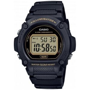 Casio Timeless Collection Sport- Illuminator. Wr 50m. Alarm. Chronograph - Black (W-219H-1A2) Men's Watch_main