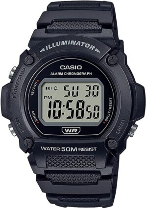 Casio Timeless Collection Sport- Illuminator. Wr 50m. Alarm. Chronograph - Black (W-219H-1AVDF) Men's Watch_main